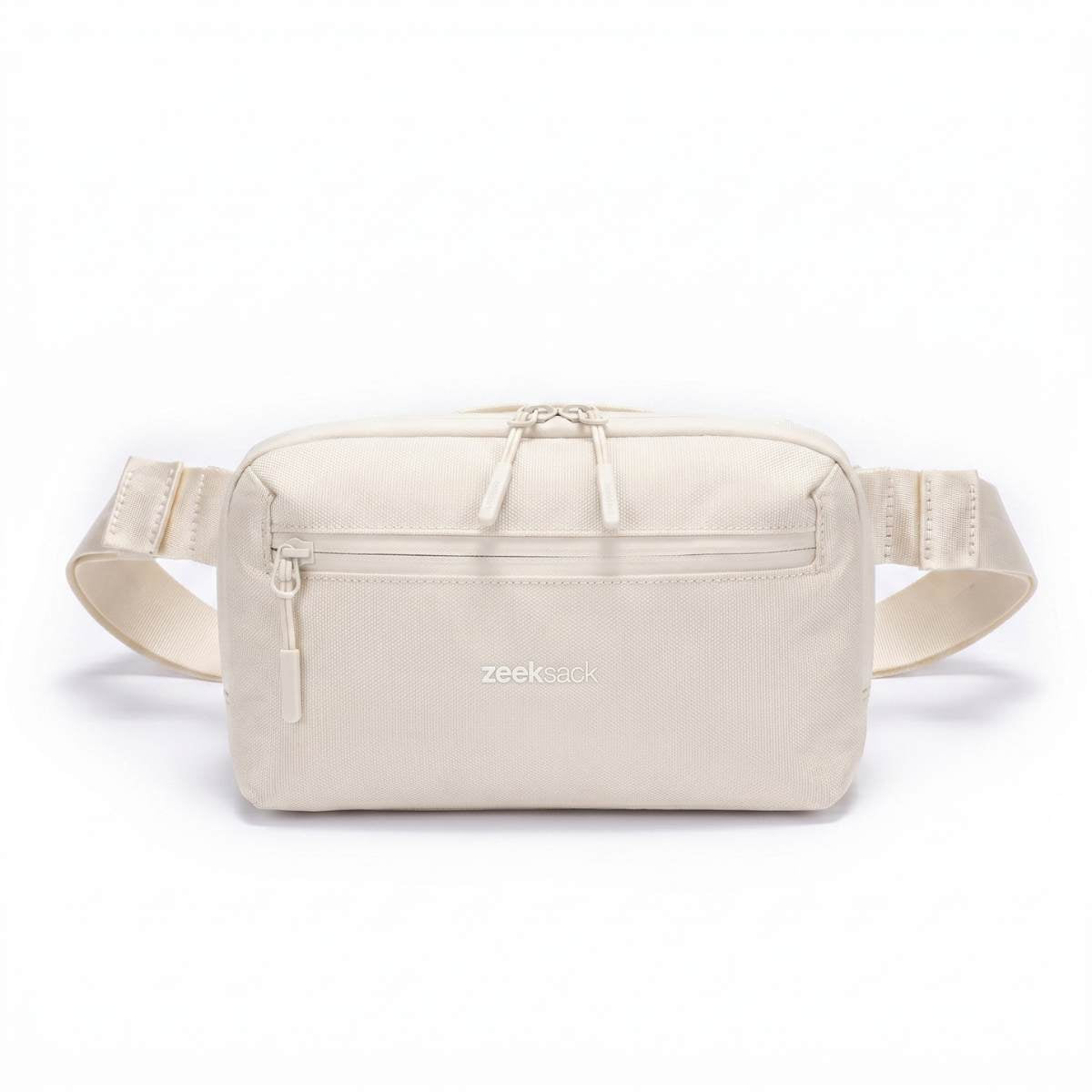 Zeeksack Crossbody Organizer (hiekanbeige) – olkahihna ja vetoketjullinen etutasku.